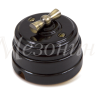Выключатель фарфоровый 1 кл. перекрестный (2 положения), Чёрный, ТМ МезонинЪ GE70402-05