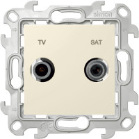 Розетка телевизионная TV-SAT оконечная, Слоновая кость, Simon 24 2410486-031