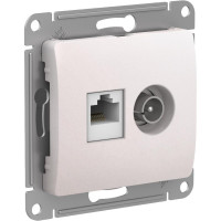 Розетка комп.+тв. RJ45+TV Cat. 5e, Перламутр, Glossa SE GSL000689