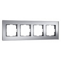 Рамка 4 местная стекло soft-touch, Серебряный матовый, Senso Werkel W0043106