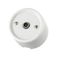Розетка керамика телев. TV-R проходная, Белый, Болонь TDM ELECTRIC SQ1820-0056