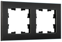 Рамка 2 местная, металл, Чёрный, Brite IEK BR-M22-M-K02