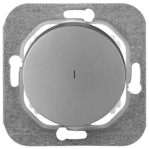 Выключатель кнопочный 1 кл. с подсветкой, Серебро, серия Прованс, Bylectrica С110-3307