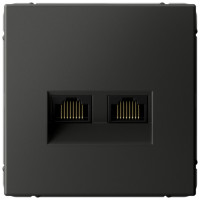 Розетка компьютерная 2-я RJ45 Cat. 5e, Базальт, ArtGallery SE GAL001488