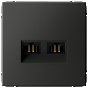 Розетка компьютерная 2-я RJ45 Cat. 5e, Базальт, ArtGallery SE GAL001488
