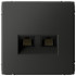 Розетка компьютерная 2-я RJ45 Cat. 5e, Базальт, ArtGallery SE GAL001488