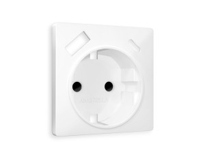Лицевая панель розетки с З/К и USB зарядкой А+C с шторками, Белый матовый, ALFA Quant Ambrella Volt AP1300