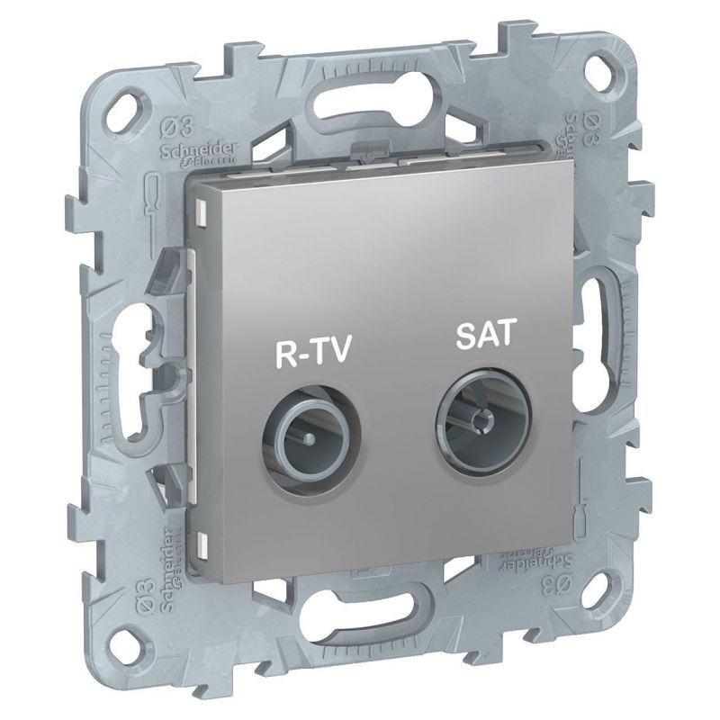 Розетка телевизионная TV-SAT, Алюминий, Unica New Schneider NU545430