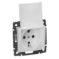 Розетка с З/К с крышкой, белый, Valena Classic Legrand 774422