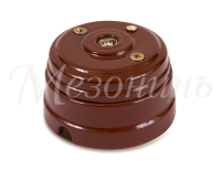 Розетка фарфоровая телевизионная TV, коричневый, ТМ МезонинЪ GE70321-04