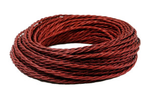 Ретро кабель витой 2x4 Гранатовый шелк, Interior Wire ПРВ2400-ГРШ (1 метр) Ретро кабель витой 2x4 Гранатовый шелк, Interior Wire ПРВ2400-ГРШ (1 метр)
