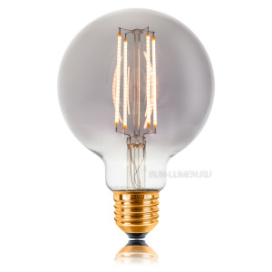 Ретро лампа светодиодная LED G95 4Вт E27, дымчатая 2200K Sun Lumen 057-325