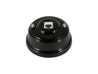 Розетка комп. RJ45 cat.6, керамика, черный nero, серебристая фурнитура, Leanza РК6ЧС