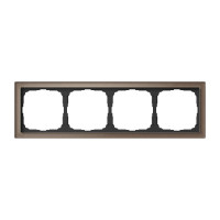 Рамка 4 местная, натуральное стекло, Мокко, ArtGallery SE GAL320604
