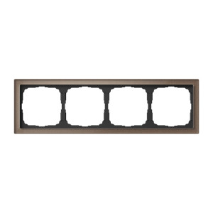 Рамка 4 местная, натуральное стекло, Мокко, ArtGallery SE GAL320604