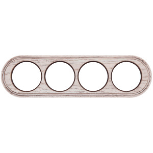 Рамка 4 местная деревянная на бревно D240 мм, овал, Дуб выбеленный/Корич. патина, Salvador НО14ВДК240