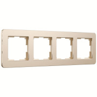 Рамка 4 местная металл, Шампань, Platinum Werkel W0042611