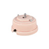 Выключатель керамика тумблерный 1 кл. проходной, розовый rosa с серебряной ручкой, Leanza ВРПДС