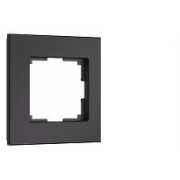 Рамка 1 местная стекло soft-touch, Черный матовый, Senso Werkel W0013108