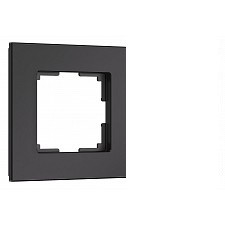 Рамка 1 местная стекло soft-touch, Черный матовый, Senso Werkel W0013108