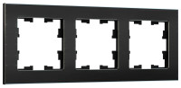 Рамка 3 местная, металл, Чёрный, Brite IEK BR-M32-M-K02