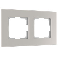 Рамка 2 местная стекло soft-touch, Дымчатый матовый, Senso Werkel W0023117