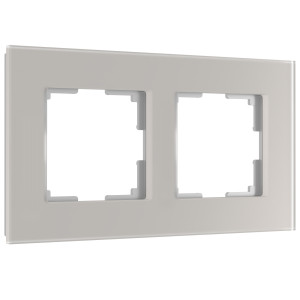Рамка 2 местная стекло soft-touch, Дымчатый матовый, Senso Werkel W0023117