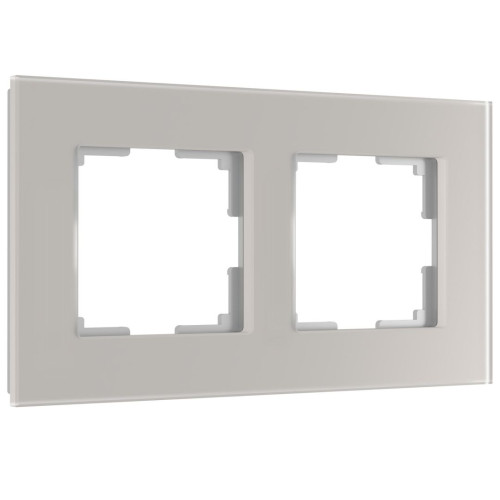 Рамка 2 местная стекло soft-touch, Дымчатый матовый, Senso Werkel W0023117