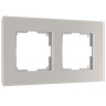 Рамка 2 местная стекло soft-touch, Дымчатый матовый, Senso Werkel W0023117