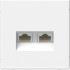 Розетка компьютерная 2-я RJ45 Cat. 5e, Белый, ArtGallery SE GAL000188