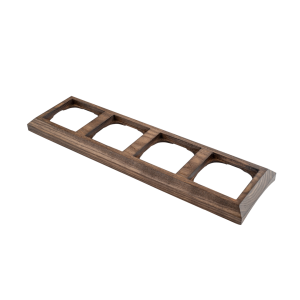 Рамка 4 местная деревянная под электрику JUNG/ABB Basic 55 на бревно D320, орех, DecoWood СМО554-320