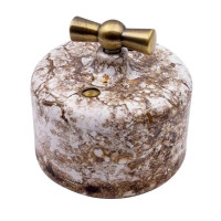 Выключатель пластик поворотный 2 кл. (4 полож), Мрамор, Ришелье Bironi R1-212-09