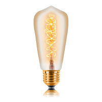 Ретро лампа накаливания ST58 F7 40Вт Е27, золотистая Sun Lumen 053-563