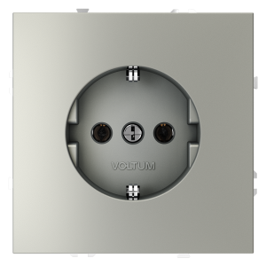 Розетка c З/К, Сталь, Voltum S70 VLS040105