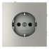 Розетка c З/К, Сталь, Voltum S70 VLS040105