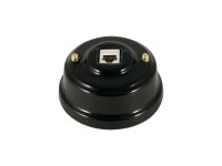 Розетка комп. RJ45 cat.6, керамика, черный nero, золотистая фурнитура, Leanza РК6ЧЗ