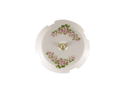 Распаечная коробка керамика D93x47, цв. розовые цветы, золотистая фурнитура Leanza КРРЗ