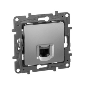 Розетка компьютерная RJ45 Cat. 5e, алюминий, Etika Legrand 672441