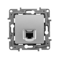 Розетка компьютерная RJ45 Cat. 5e, алюминий, Etika Legrand 672441