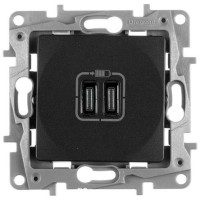Розетка USB для зарядки, антрацит, Etika Legrand 672635