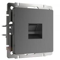 Розетка компьютерная RJ45 Cat. 5e, Графит рифленый, Werkel W1181004
