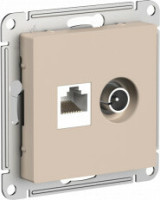 Розетка комп.+тв. RJ45+TV Cat. 5e, Песочный, AtlasDesign SE ATN001289