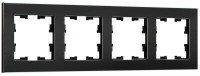 Рамка 4 местная, металл, Чёрный, Brite IEK BR-M42-M-K02