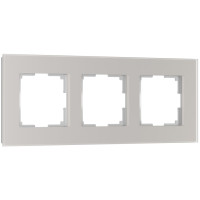 Рамка 3 местная стекло soft-touch, Дымчатый матовый, Senso Werkel W0033117