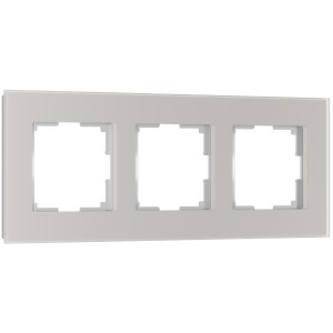 Рамка 3 местная стекло soft-touch, Дымчатый матовый, Senso Werkel W0033117