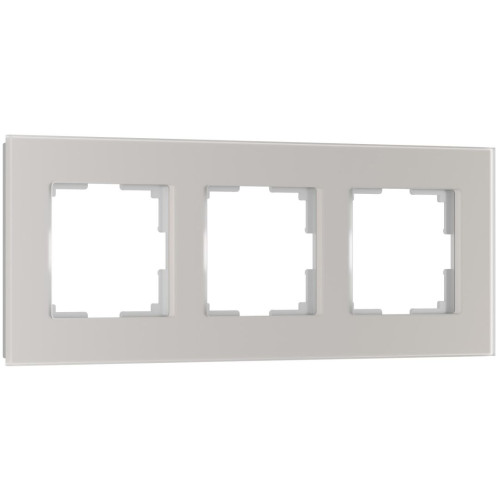 Рамка 3 местная стекло soft-touch, Дымчатый матовый, Senso Werkel W0033117