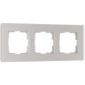Рамка 3 местная стекло soft-touch, Дымчатый матовый, Senso Werkel W0033117