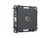 Розетка телевизионная TV оконечная, Графит мягкое касание, ALFA Quant Ambrella Volt MA913010