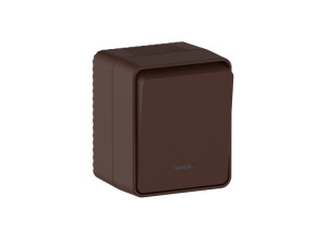 Выключатель 1 кл. с подсветкой, влагозащищенный IP54, Коричневый, AtlasDesign Profi54 SE ATN546013