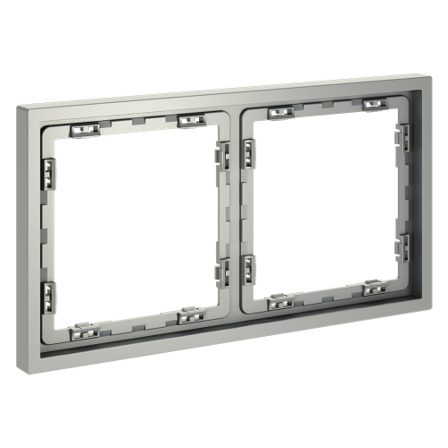 Рамка 2 местная, пластик, Сталь, Voltum S70 VLS100205